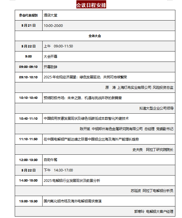 会议日程